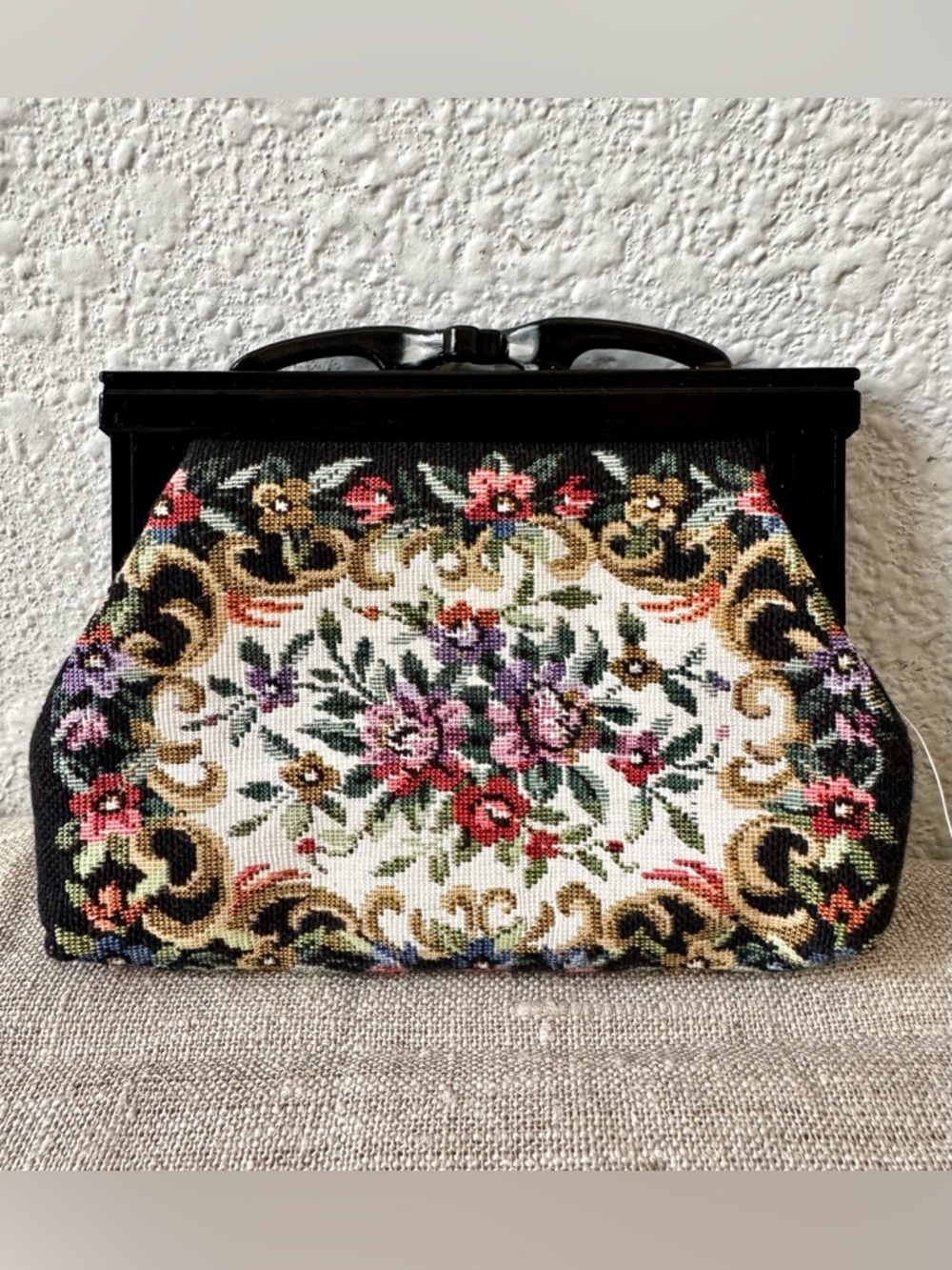 Classic vintage tapestry clutch purse